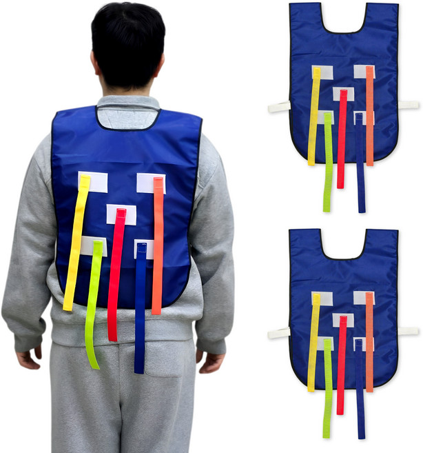 꼬리잡기 게임 조끼 2개입 체육대회 단체게임, 파랑 2개, 1세트