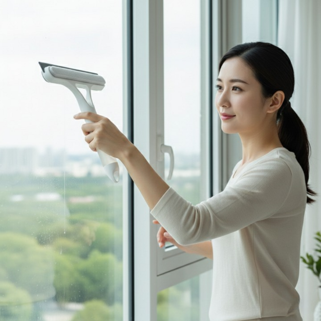 유리창 욕실 스크래퍼 물기제거 분사형, 화이트, 2개