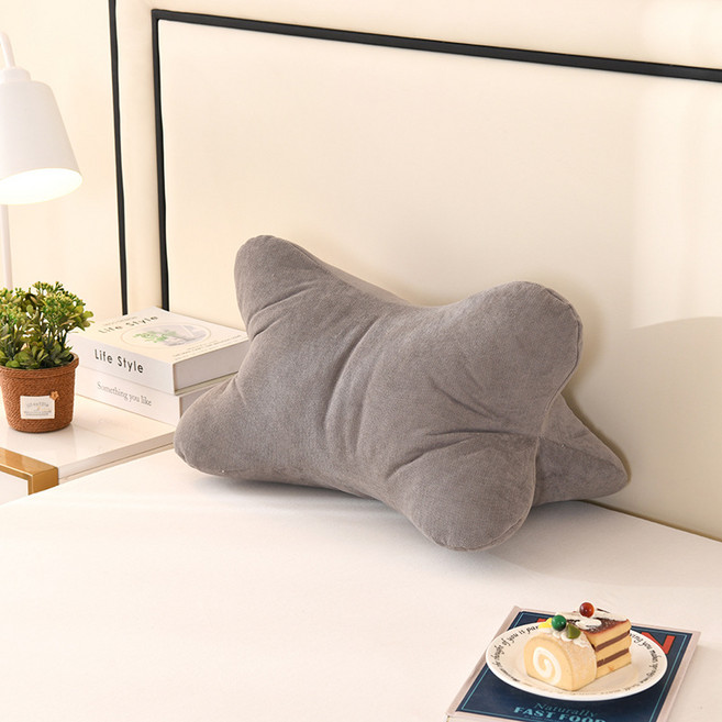 소파 쿠션 허리 지지 목편안 낮잠 쿠션, 그레이-50*30*30