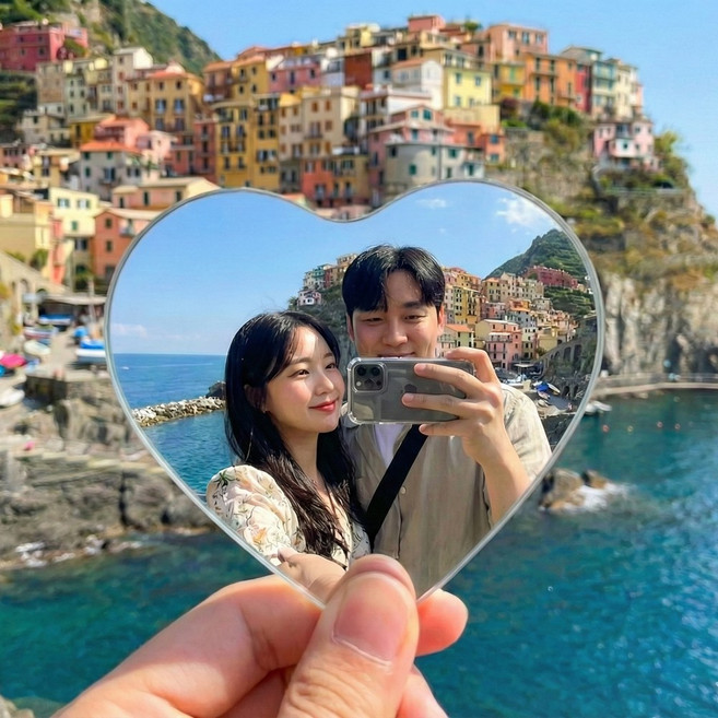 NR 여행용 셀카 볼록거울, 2개, 하트S