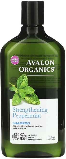 Avalon Organics 샴푸 스트렝스닝 페퍼민트 325ml(11fl oz), 325ml, 1개 - 쿠팡