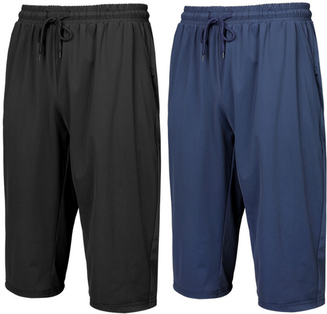 [이지바이] (1+1) 남성 7부 밴딩 반바지_아이스 트리코트 밴딩 하프 팬츠