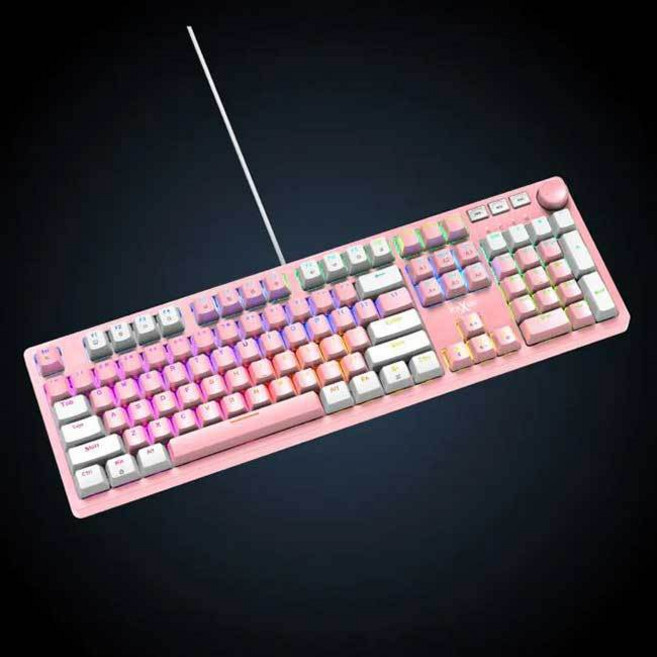 祥昌電子 FOXXRAY 狐鐳電競 FXR-HKM-95 星粉 全彩 RGB 旋鈕 機械電競鍵盤 青軸/茶軸, 茶軸