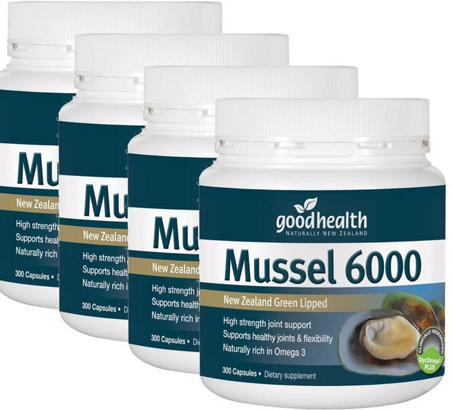 굿헬스 머슬 6000mg 캡슐 뉴질랜드 초록입홍합 Good Health Mussel, 4개, 300정