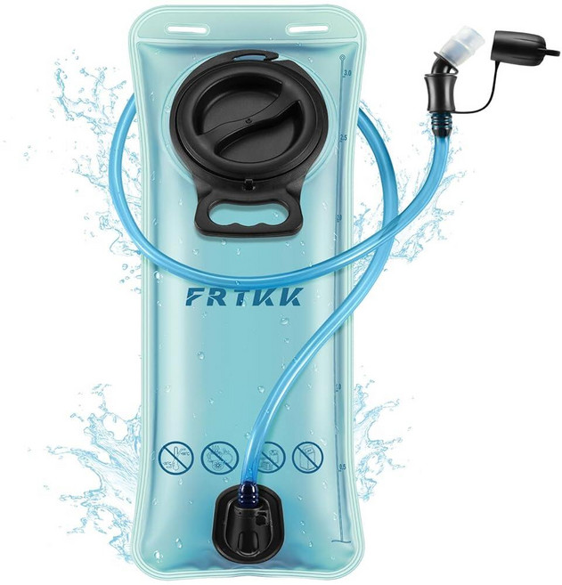 FRTKK 2L/3L 하이드레이션 블래더 하이킹 백팩용 누출 방지 워터 BPA 프리 와이드 오프닝 인체 공학적 모양 물통 러닝 하이킹 사이클링 캠핑용 (블루 - 2L), 블루 - 3L