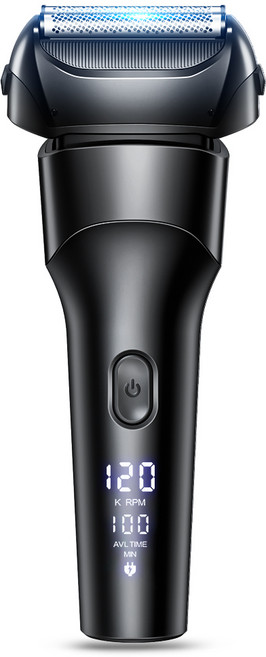 남자 전기 면도기 일자형 휴대용 전동면도기 3중날 생활방수 왕복형 남성 면도기, 블랙, FK-610