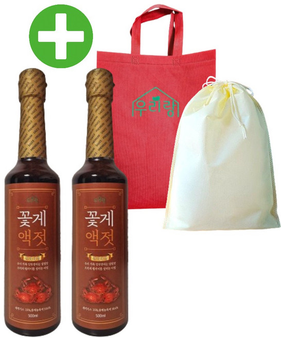 우리랑 프리미엄 꽃게액젓 620g 선물세트 추석선물세트 집들이선물, 2세트, 꽃게액젓선물세트, 500ml