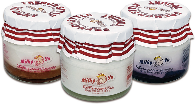 밀키요 [무항생제 원유/최상급 유산균] 보틀&콩포트 130g 3종 6개입(플레인 스트로베리 블루베리), 블루베리, 6개