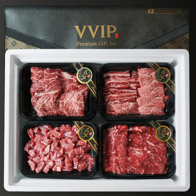 국내산 프리미엄 1+ 한우 선물세트 꽃등심/살치살/등심/안심/채끝/치마/부채 외 구이용 단체, 1세트, 3.최상 1+등급 [1kg] 혼합세트