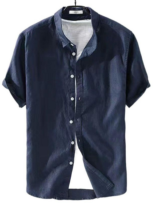 티류으스 남성용 모시 여름 개량한복 세트 인견 반소매 카라 상의 + 하의 H070819