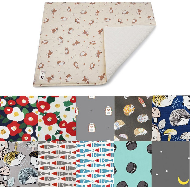 (스마트리빙용) 순면 패턴천베딩, 딥브라운 고슴도치, 1개