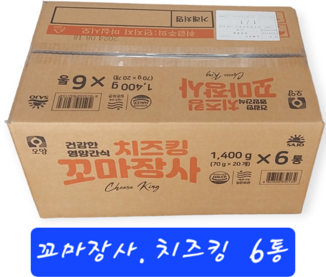 꼬마장사 치즈킹 70g, 6개