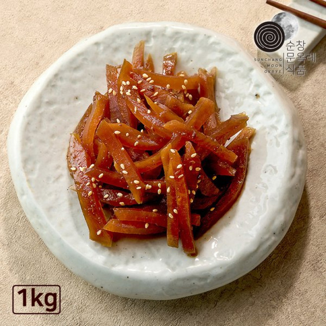 순창 문옥례 식품 100% 국내산 된장 무장아찌 1kg 밀폐용기 순창문옥례식품, 1개