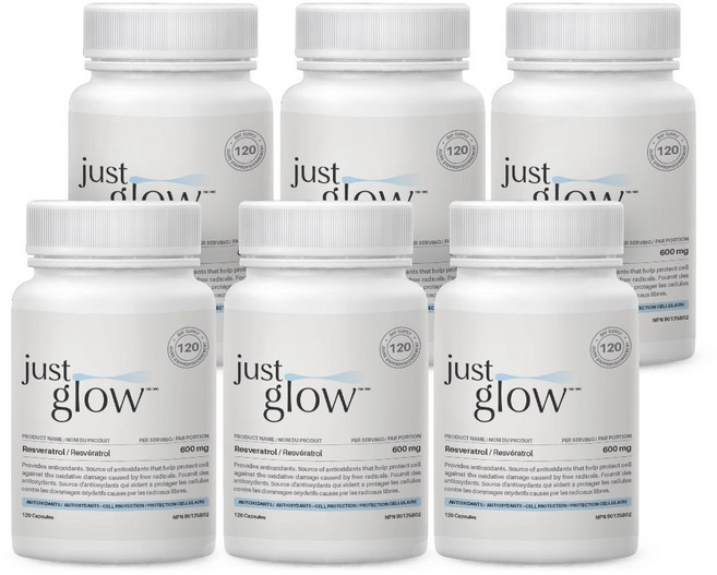 저스트글로우 레스베라트롤 600mg, 6개, 120정