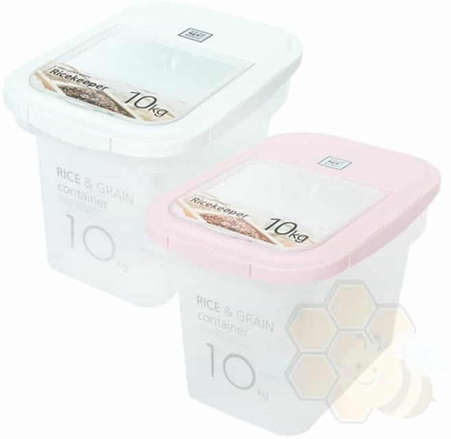 라이스키퍼 10kg 사료보관통 쌀저장고, 아이보리