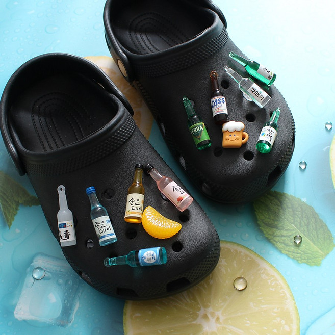 OK 신꾸 술병 12pcs 신발 파츠 세트 슬리퍼 실내화 꾸미기 악세사리 참 장식
