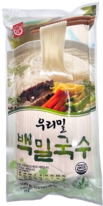 우리밀농협 국산 백밀국수, 2개, 500g
