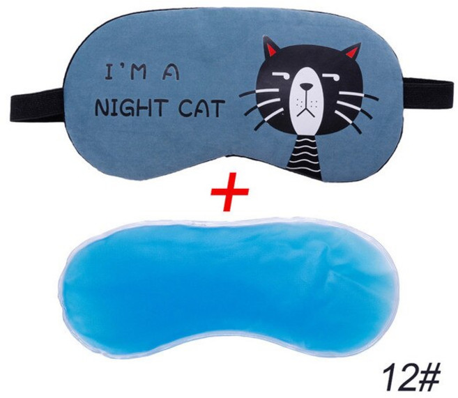 눈 붓기 빼기 아이스 쿨링 패치 반영구슬리핑 아이 마스크 1 개 소프트 패딩 수면 여행용 그늘 커버 얼음, 1개