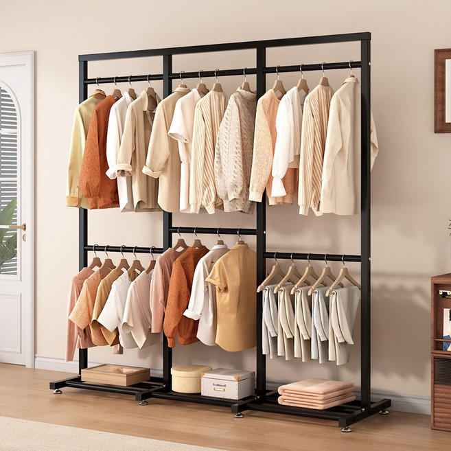 워너픽 이동식 철제 2단 행거, 블랙B