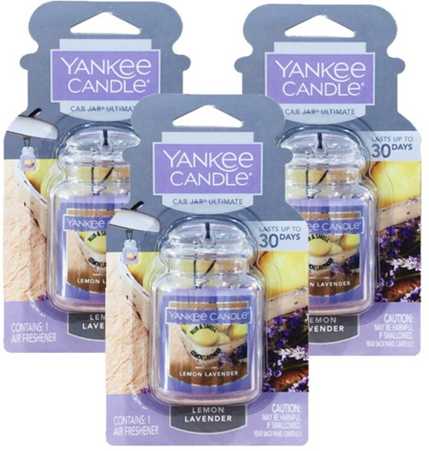 [1+1+1] 무배 양키캔들 카자 얼티메이트 차량용 자동차 방향제, 3개, 얼티메이트 레몬라벤더