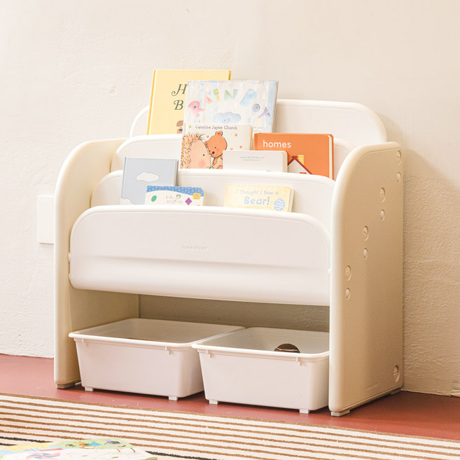 루나스토리 루루 전면책장 유아책장 아기 책꽂이 정리함, 올화이트, 1개