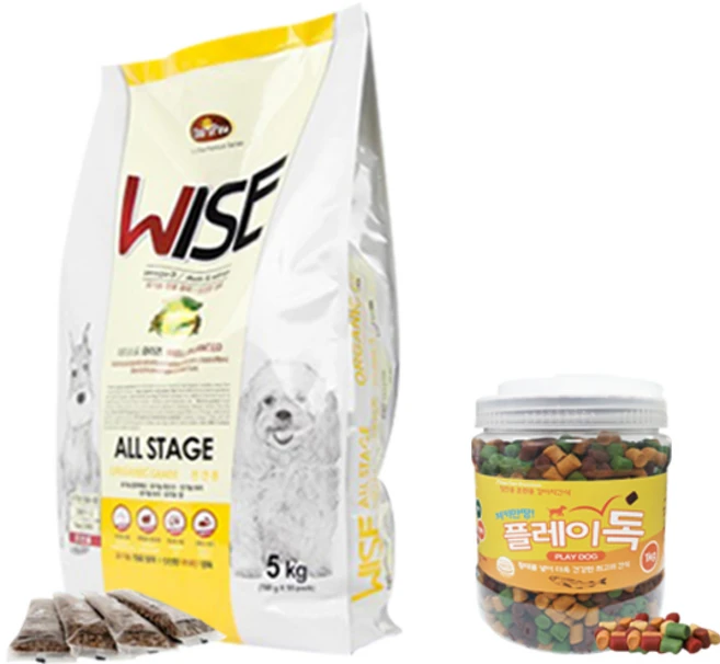 [펫파라다이스] 데이스포 와이즈 올스테이지 5kg + 져키만땅 플레이독 강아지간식 1kg, 1개 - 쿠팡