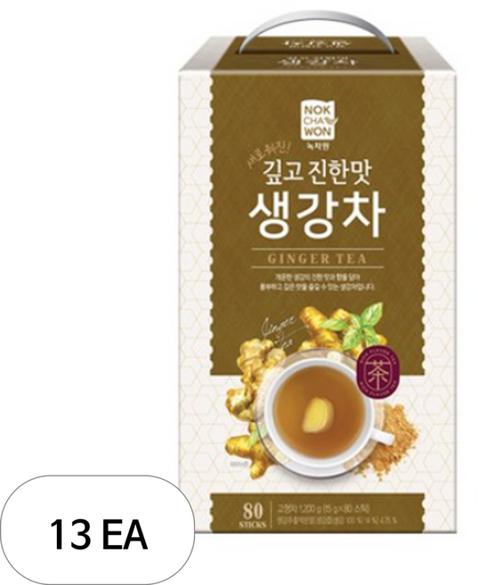 녹차원 생강차, 80개입, 13개, 15g