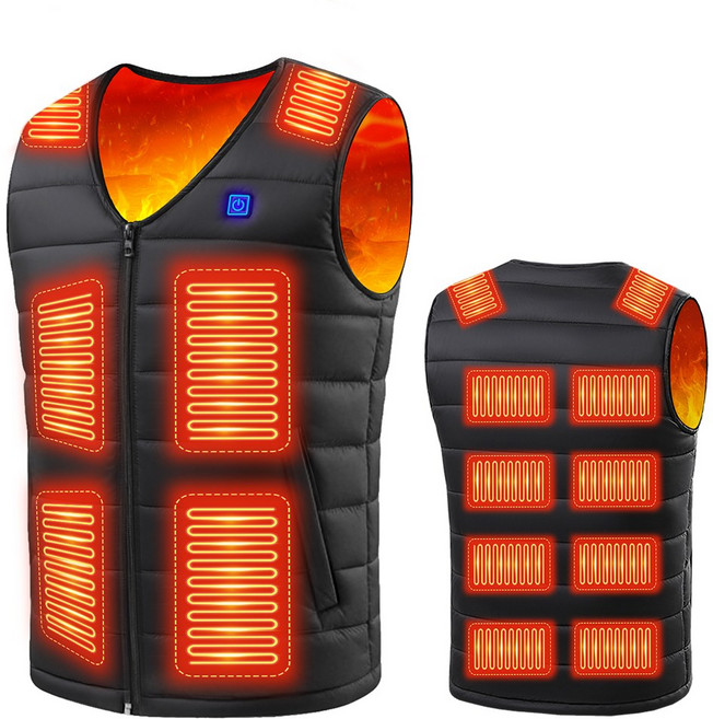 Moteur 발열조끼 16구역 3단계조절 usb 온열조끼 낚시 골프 등산 야외 겨울 보이넥 베스트 남녀공용 조끼