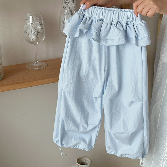 달콩슈 여아용 시원하고 풍성한 프릴 바지 캐쥬얼 와이드 밴딩 DKW134