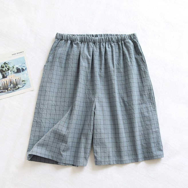 스타일아유 남녀 공용 면100% 얇은 커플 수면 3부 반바지 간편한 루즈핏 홈웨어 HP0421-0422