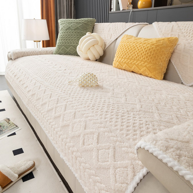 FEIFAN 극세사 소파패드 면벨벳 미끄럼방지 겨울 소파패드 4인용