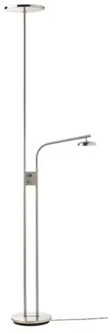 이케아 ISJAKT 이샥트 LED상향식플로어스탠드조명밝기조절180cm장스탠드거실등, 니켈 도금_904.597.15