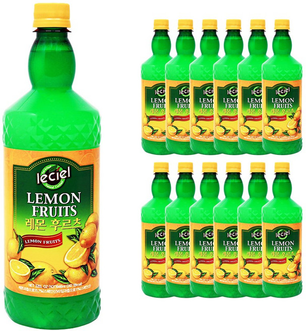 르씨엘 레몬 후르츠 레몬 주스, 946ml, 12개