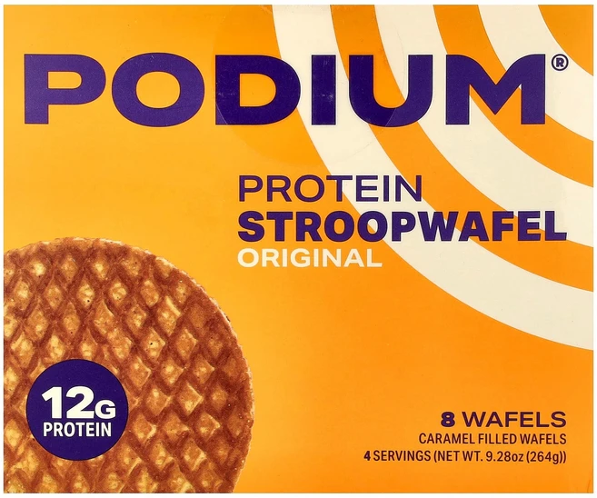 Podium Nutrition 단백질 스트룹와플 와플 8개 264g(9.28온스), Original, 264g, 1개 - 쿠팡