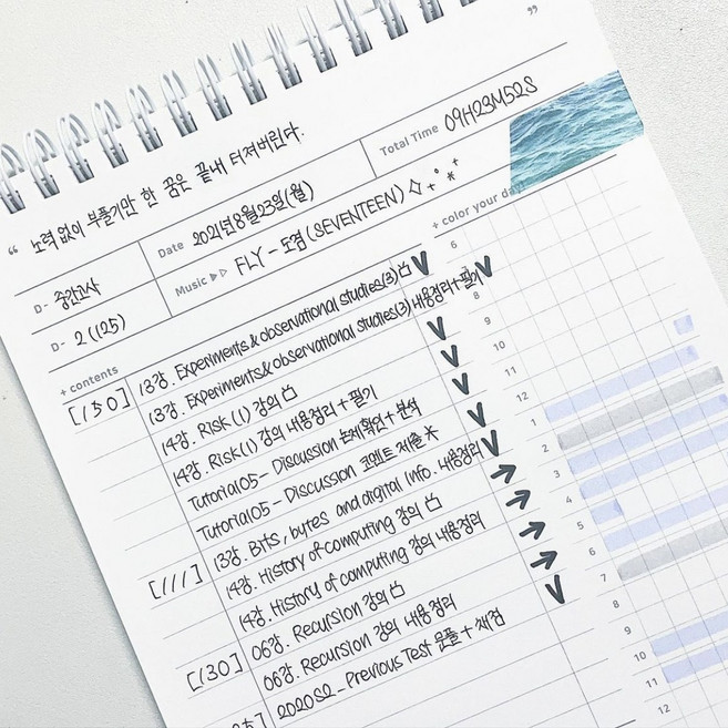 컬러미블루 따옴 스터디 플래너 (100일용) 2권