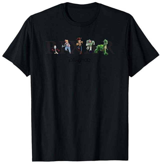 디즈니 100과 픽사의 토이 스토리 러닝 애니버서리 D100 티셔츠