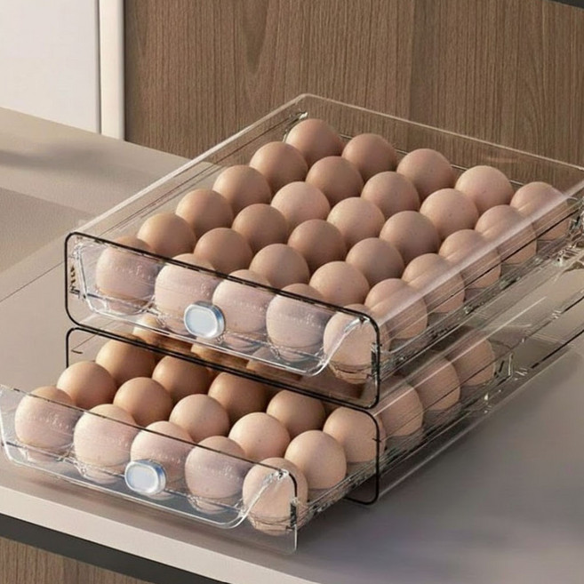 진컴퍼니 깔끔보관 계란트레이 서랍형 30구 X 2개, 투명, 1개