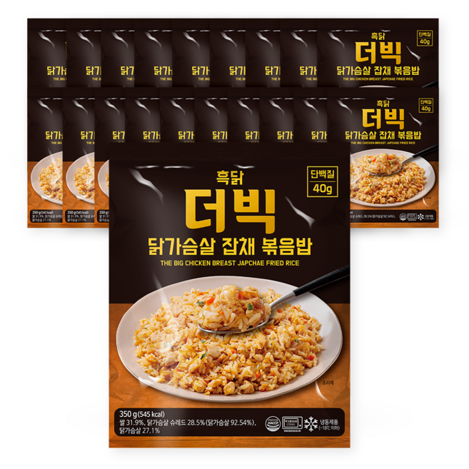 흑닭 더 빅 닭가슴살 잡채 볶음밥 단백질 40g, 20개, 350g