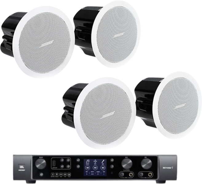 BOSE FS4C 30평형 매장 스피커 beyond1AP 인티앰프 세트 음향패키지 카페 업소용 [ [당일출고], 화이트