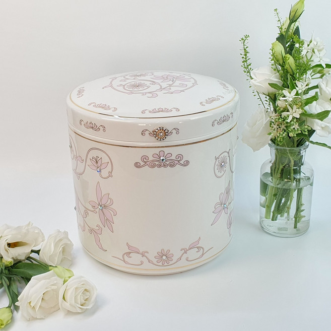 골드리멤버 모란 홍색 원통 삼중 진공 봉분 유골함 납골함 봉안함 각인무료 당일배송, 1개