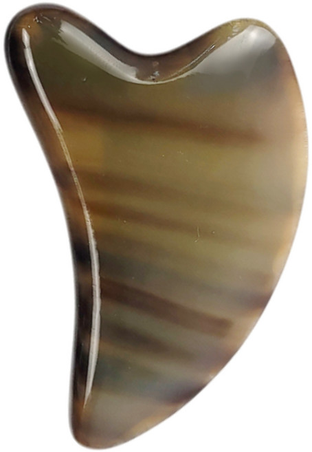 天然犛牛角刮痧板｜臉部刮痧 臉部按摩 撥筋棒 面部刮痧 臉頰拉提 下顎線 輪廓線 消水腫, 刮痧板-厚0.8-1cm, 1個, 深色帶褐紋理