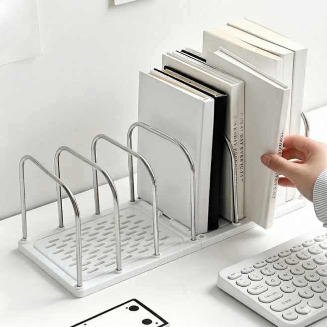 라로미 간격조절 데스크용 책꽂이, 화이트