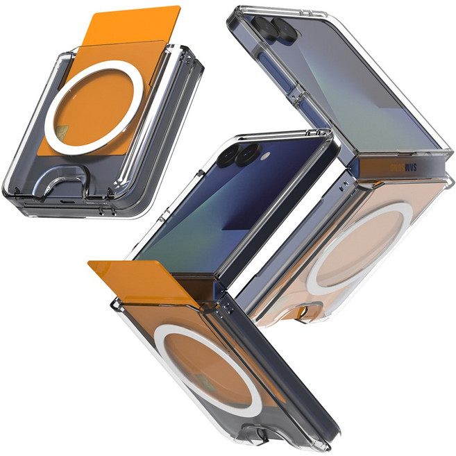 오엔이 초강력 자력 맥세이프 호환 클리어 투명 카드 하드 지플립 케이스