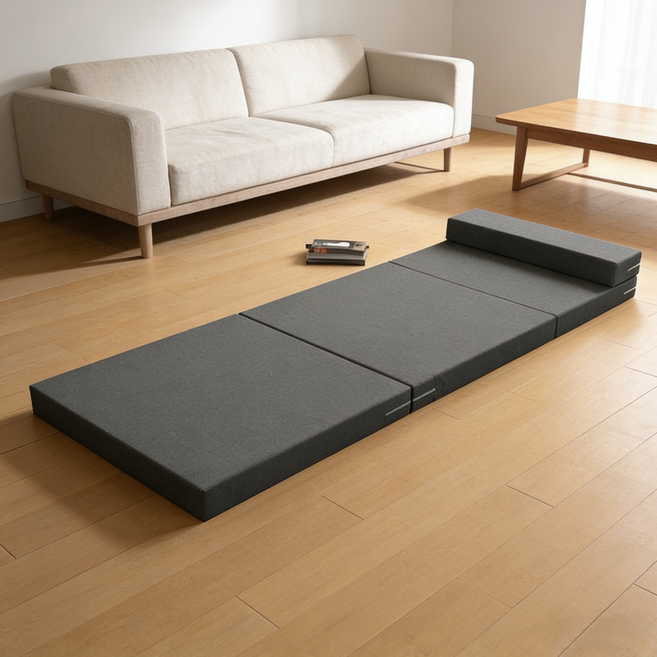 LareinaT 4단 접이식 매트리스 탄탄한 방수 접이식 침대 요가 캠핑 매트