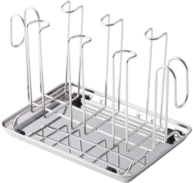 조개 KAI 컵 세워 유리 스탠드 (스테인레스 트레이 포함) DR5013