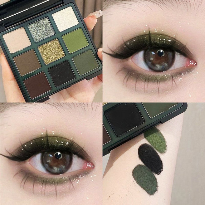 새도우 팔레트 스모크 퍼플 섀도우 진주 빛 매트 그레이 메이크업 방수 9 색 신제품, 1개, 02