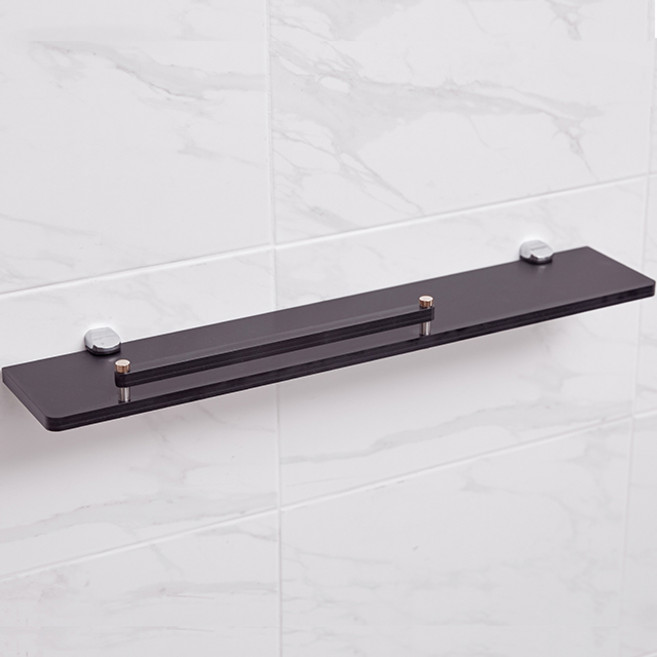 욕실플러스 국산 인조대리석 욕실 일자선반 블랙 Hi-101, 단품, 1개