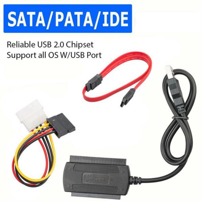 USB 2.0-IDE 어댑터 변환기 케이블 2.5 3.5 인치 하드 드라이브 HD, 1개