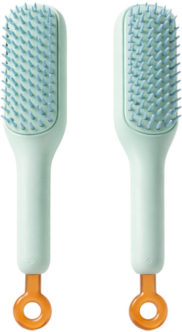 카로히포 원터치 엉키지 않는 머리빗, 2개, 블루