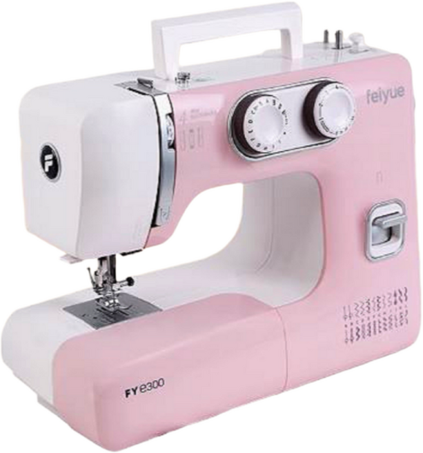 재봉연구소 미싱기 재봉틀 100W 강력한 저속 재봉 두꺼운 원단 옷수선 미싱 미싱기 수선, 핑크, 디럭스형